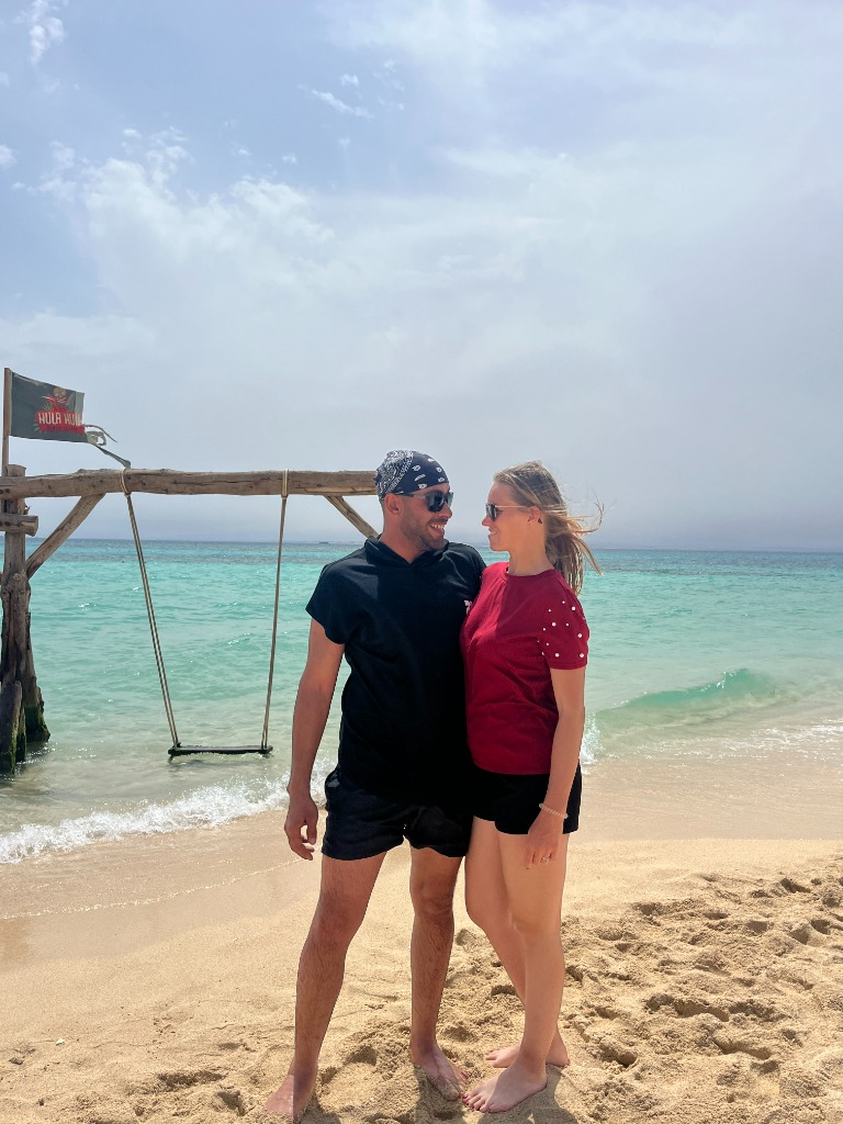 Gina and Sam on the beach