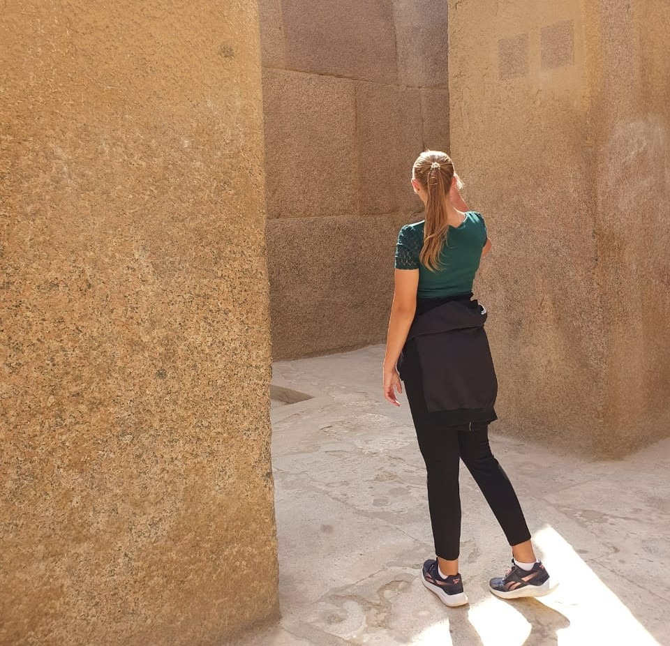 Gina at Egyptian temple