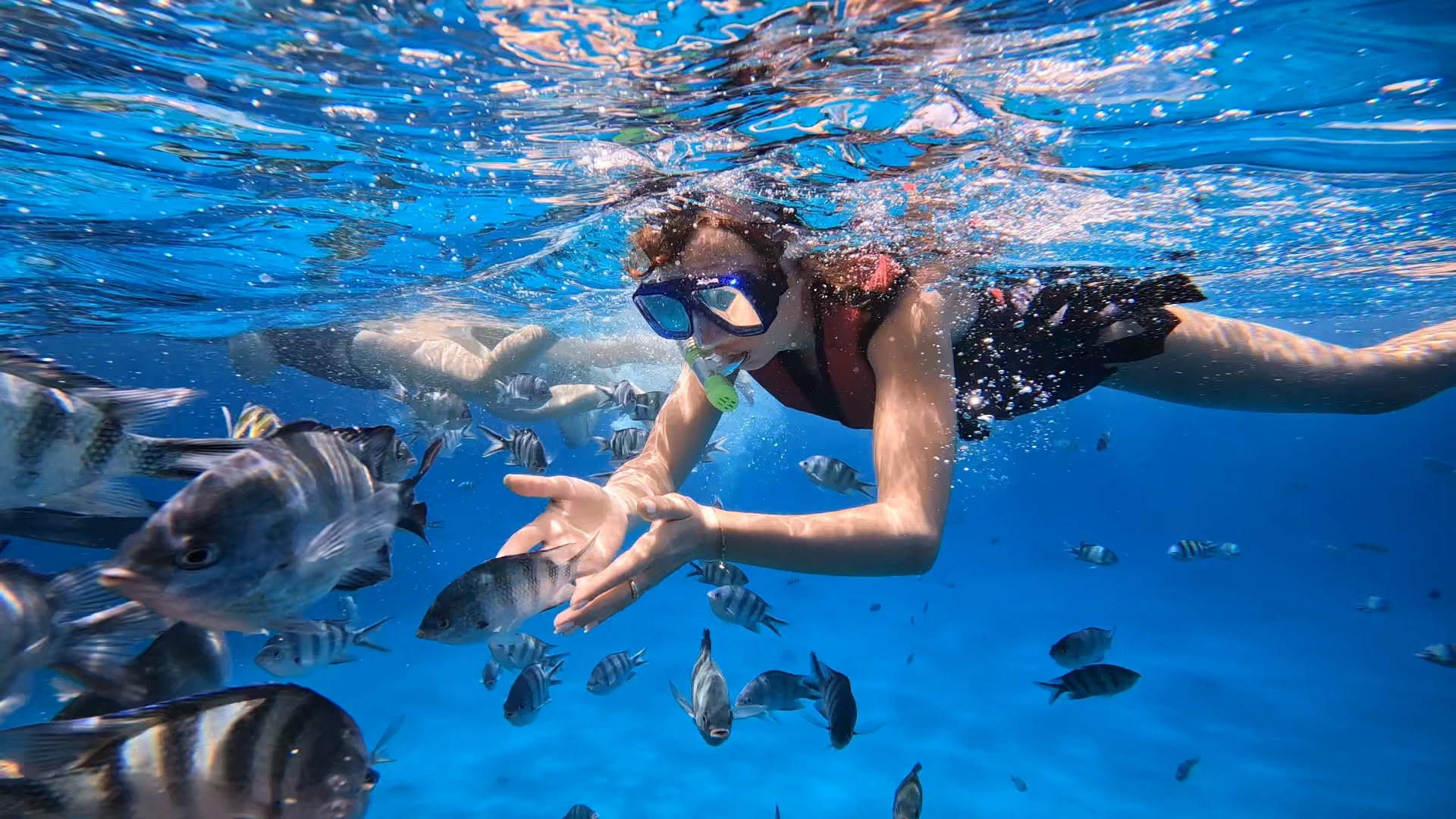 Red Sea turquoise waters and boat deck
