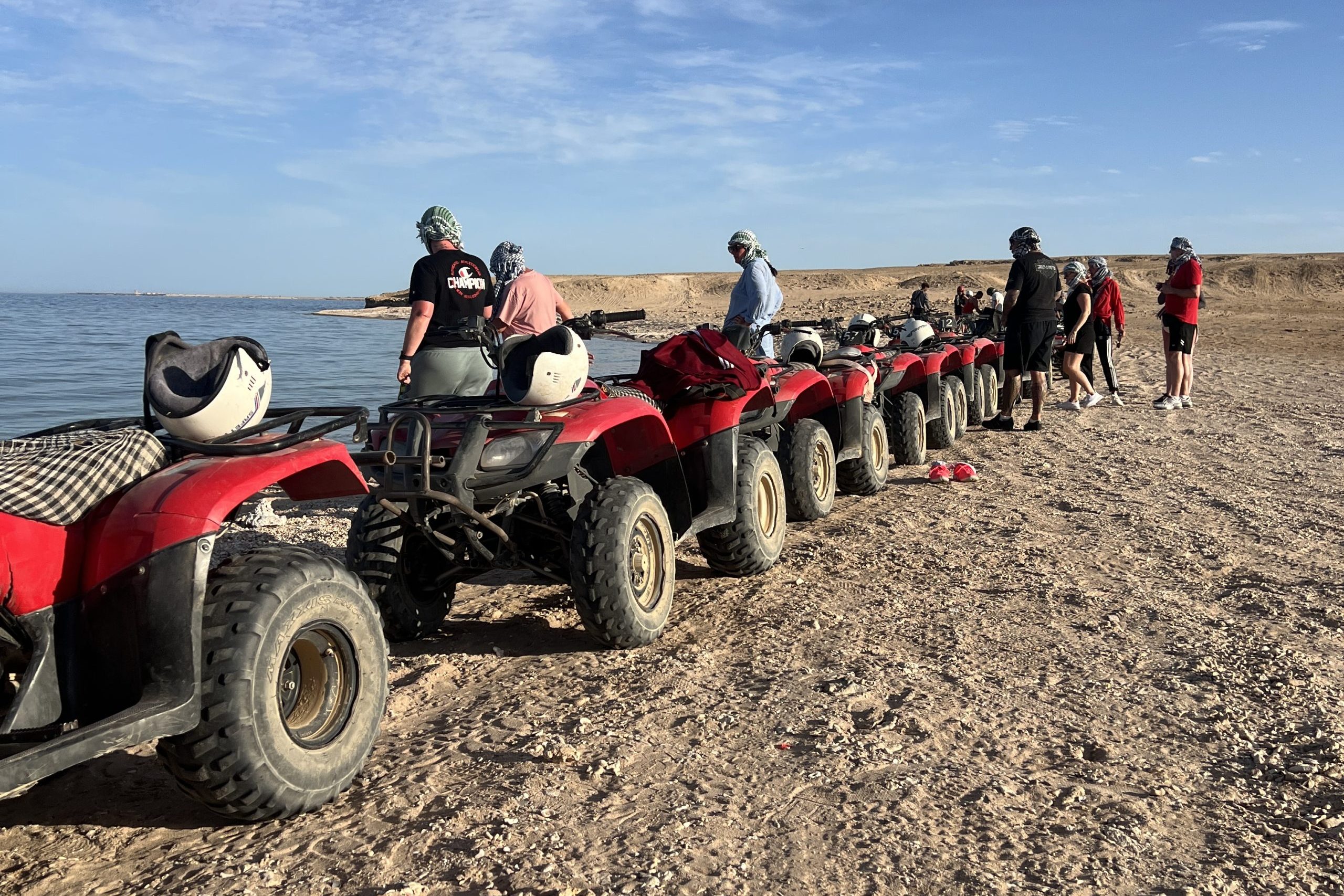 ATV quad parked on the cliffs overlooking the Red Sea